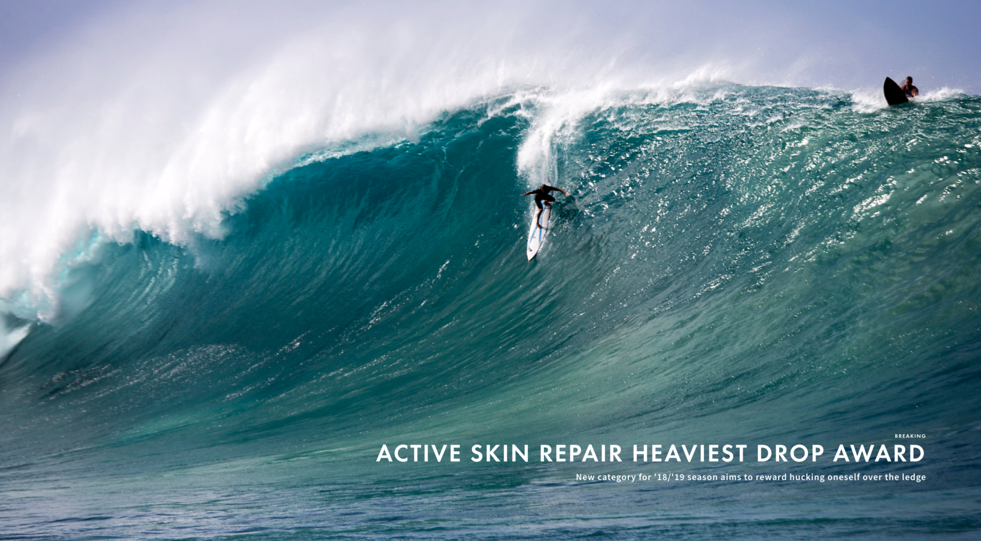 ACTIVE Skin Repair joins Surfline & O’Neill Wave of The Winter w/ The Heaviest Drop Award